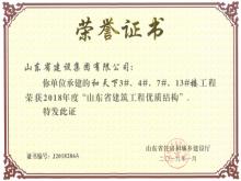 和天下3#、4#、7#、13#樓獲2018年度“山東省建筑工程優(yōu)質結構”